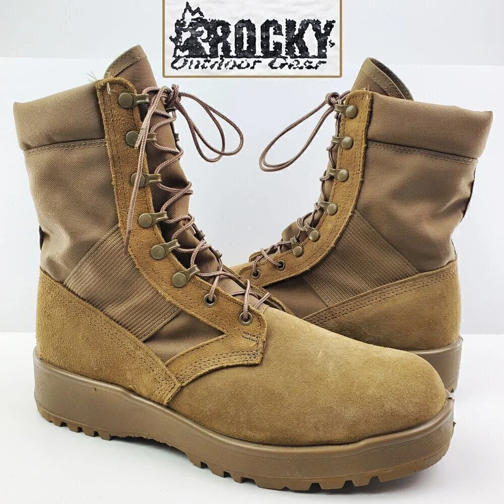 Rocky Hot Weather Boots Army Combat RKC057 Vibram USA Men's 13 R NWOB